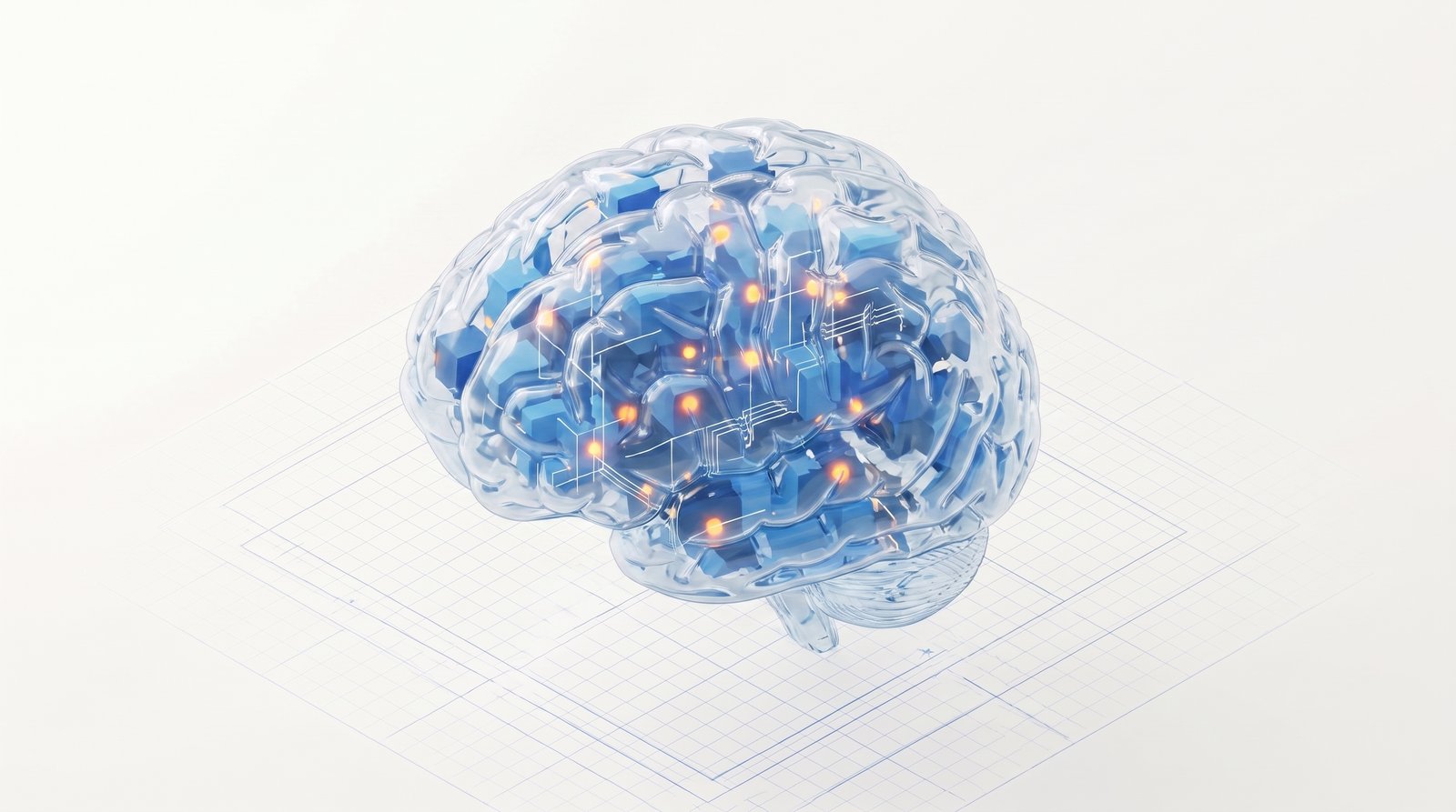 3D glass brain network model